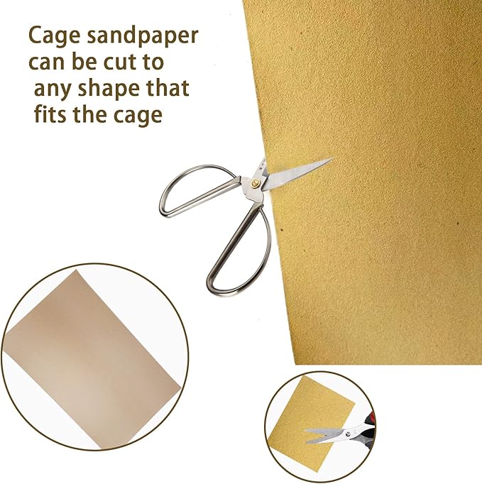 Hamiledyi Bird Gravel Paper, Special Sea Sand Liner for Page, Parrot Cage Gravel Paper Mat, 17x11 Inch Disposable Cushion Pads for Bird Parakeet Budgie 32PCS