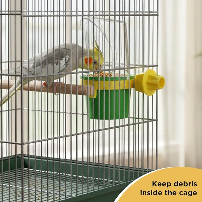 JW Pet Bird Cage Clean Cup Feeder & Water Cup Bird Accessory, Medium (Assorted Colors)