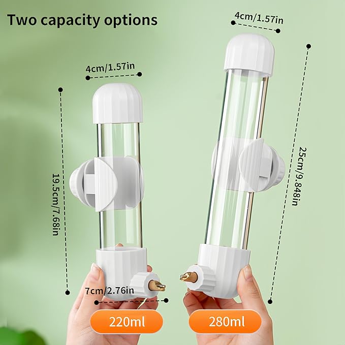 AOTU 9.4 Fl Oz Bird Water Dispenser Automatic Bird Water Feeder for Cage with Spring Valve, Conure Cage Accessories for Cockatiels Budgies African Grey Amazon Lovebirds Canary (White, 9.4 fl oz)