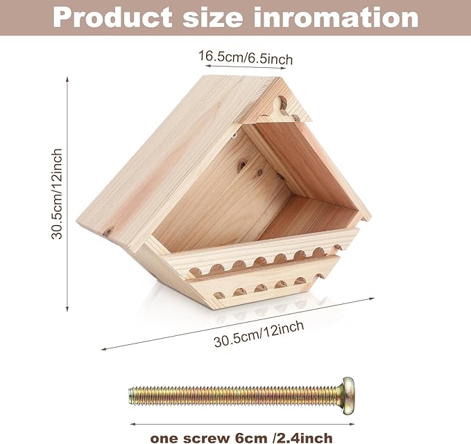 DoubleFill 1 Pcs Cedar Dove Nesting Box Bird House Outdoor Wood Triangular Opening Bird Box House for Doves Nesting and Roosting Platform Garden Decoration