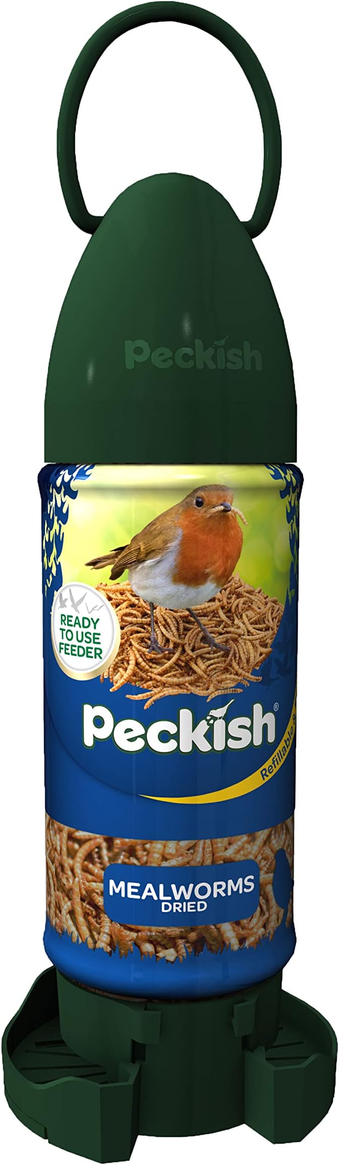 Peckish 60051328 Mealworm Ready to Use Wild Bird Feeder, youth large / 11-13, Green