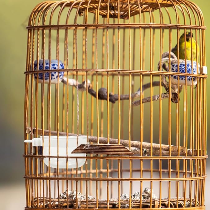 balacoo Small Bird Food and Water Bowl Detachable Acrylic Cage Feeder Cup for Parrots Cockatiels Convenient Hanging Bird Feeding Dish