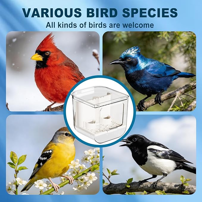 No Mess Bird Feeder for Cage, Hanging Bird Bath for Cage for Lovebirds, Finches, Parakeets, Budgies, and Other Small to Medium Birds