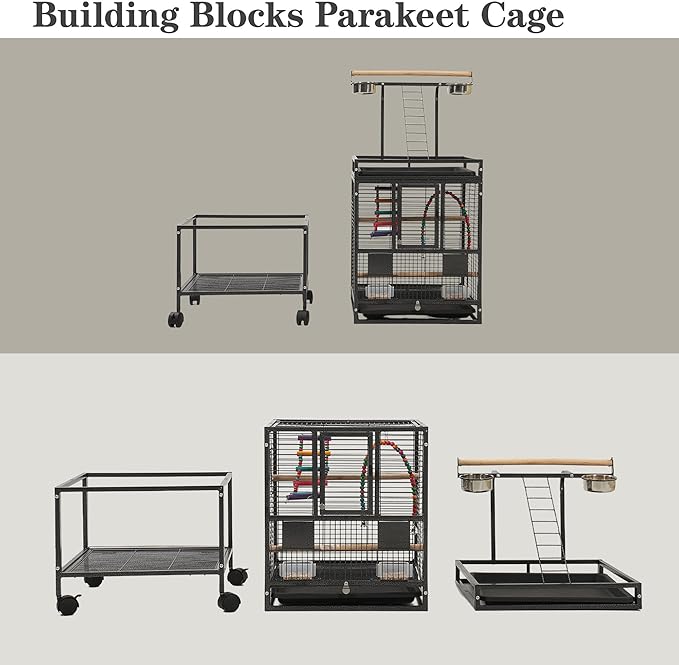51" Small Bird Cage with Stand,Parakeet Cage, Parrot cage with Parakeet Toys, Bird Cage Accessories for Lovebirds Cockatiel Conure Finch Canary Budgie