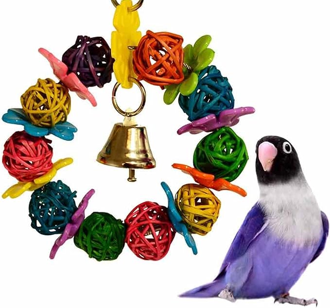 Super Bird Creations SB759 Daisy Ring Bird Toy - for Small Bird Sizes 6" x 4" - Parrotlets, Parakeets, Cockatiels, and Lovebirds - Colorful and Interactive Bird Toy - Enrichment & Boredom Relief Toy