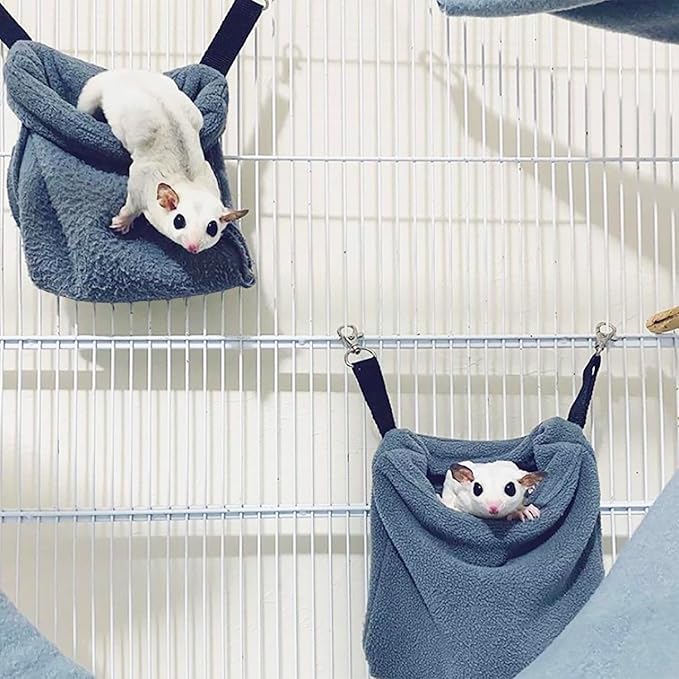 XL Nest Pouch (Giraffe) - Hanging Fleece Cage Accessory Toy - for Sugar Gliders, Squirrels, Marmosets, Hamsters, Rodents, Rats, Reptiles & Other Small Pets - Hammock, Tower, Bed, Nest Pouch