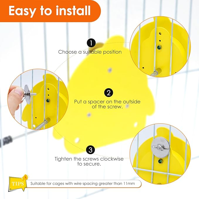 Bird Heater for Cage Parakeets Snuggle Up Heated Pad Bird Warmer for Parrot Parakeets Conure, Warm Bird Perch Stand Birds Cage Accessories and Supplies (Yellow)