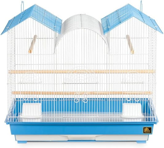 Prevue Hendryx Triple Roof Cockatiel Cage, Blue and White