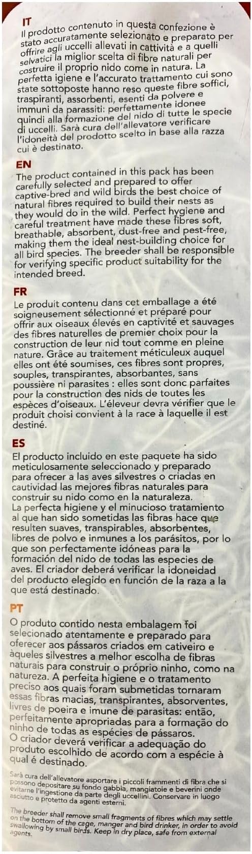 SISALFIBRE White Jute Bird Nesting Material with Active Formula - 1000g Nido para Periquitos for Parakeet Nest, Budgie, Parrot, Finche, Canaries, Exotic Birds