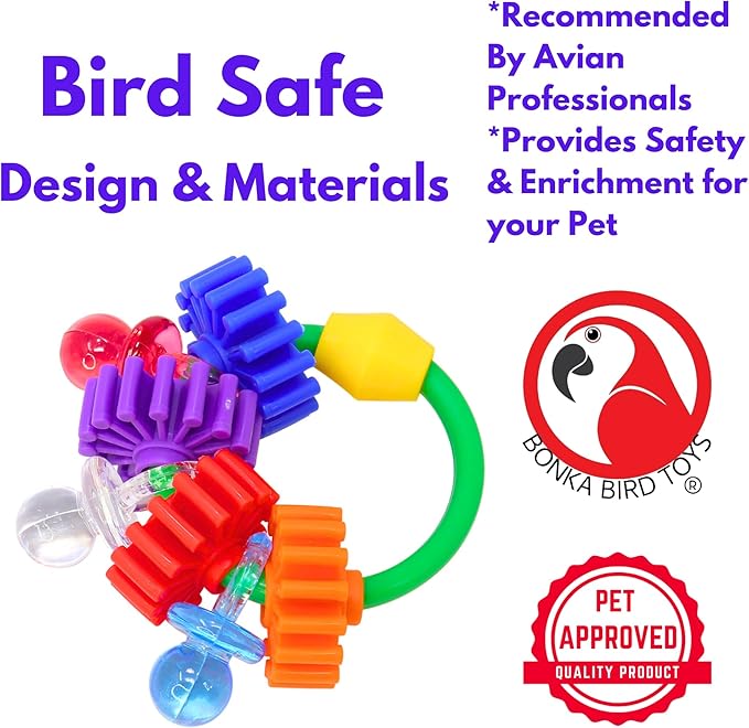 Bonka Bird Toys 3608 Gear Ring Foot Talon Bird Toy Conure African Grey