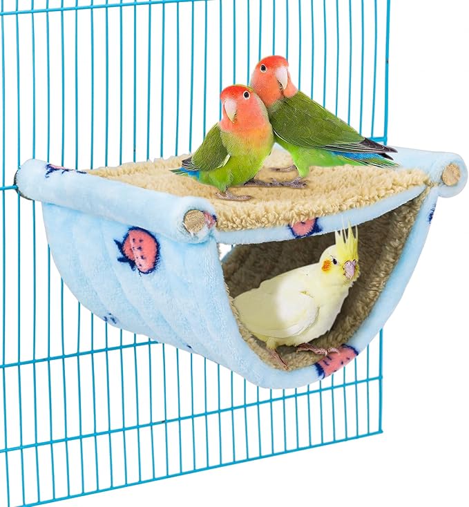 Bird Tent Bed for Cage Hanging Hammock Snuggle Hut Parrot Tent Toy Bird Nest Perch for Parakeet Budgies Cockatiels Cockatoo Finch Conures