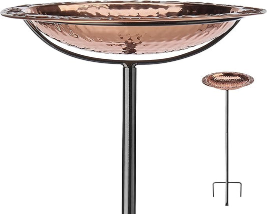 Good Directions Polished Copper Bird Bath on Garden Pole 13"