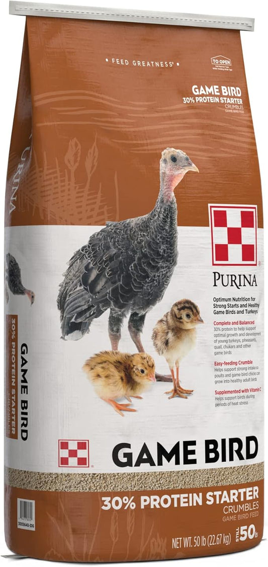 Purina® | Game Bird + Turkey Startena Complete Feed | 50 Pound (50 lb.) Bag