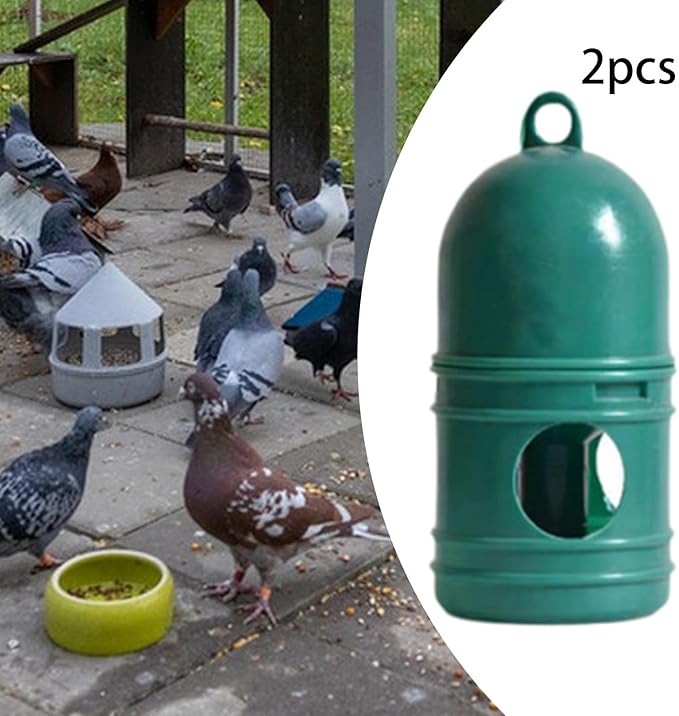 Baoblaze 2Pcs Pigeon Water Dispenser Bird Water Drinker 1L Detachable with Handle Dove Automatic Feeder Pigeon Waterer for Duck Parrot