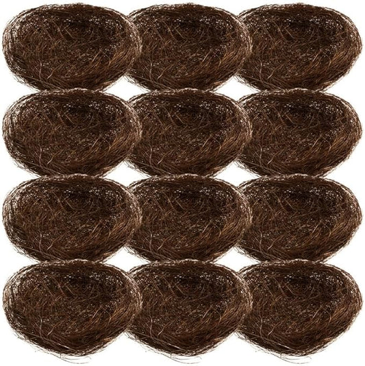 16-Pack Mini Bird Nest Decorations 2.75X2.75X1.96In Faux Bird Nests for Garden Easter Ornaments Photography Props Party Decor and Birdcage Accessories