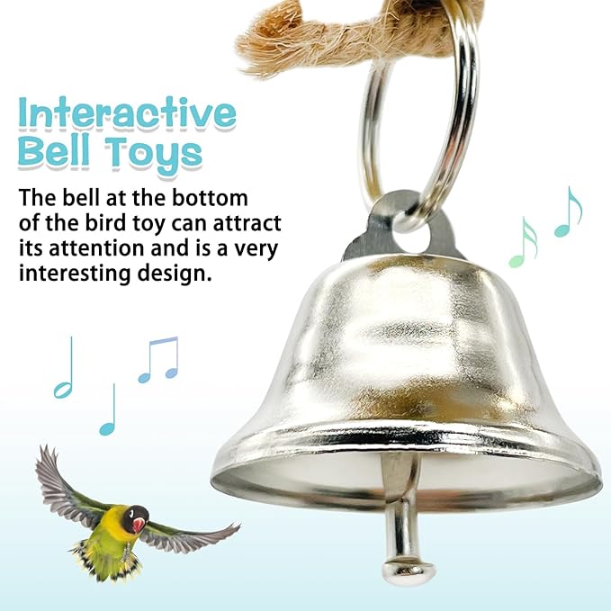 Hamiledyi Bird Toys Foraging Star Bird Chew Toy Super Shredder Ball Will Keep Birds Busy Foraging for Hidden Treasures Parrot Cage Toys Cages Shredder Cockatiel Conure (1 x Rattan Chew Ball String)