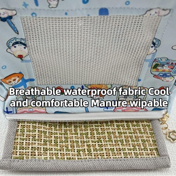 Large Spring Summer Breathable Bird Nest House, Zipper Design On The Back for Easy Cleaning, Conure Bed for Inside or Outside The Birdcage (Rectangle-Purple,M)