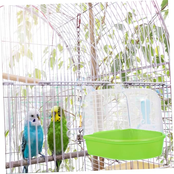 HANABASS Parrot Shower Box Bird Bath for Cage Small Parakeet Bathing Tub with Smooth Edges 5.31X5.11X4.92 Inches Plastic Bird Cage Accessory