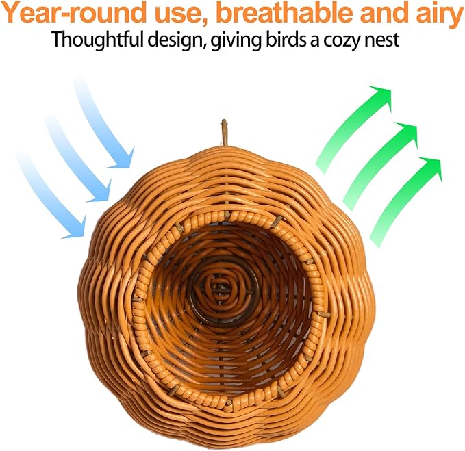 Bird Nest, Warm Bird Bed for Cage Parrot Nesting House Hanging Parakeet Cage Accessories for Lovebird, Canary, Budgie, Finch, Hamster (Single-Hole Style)