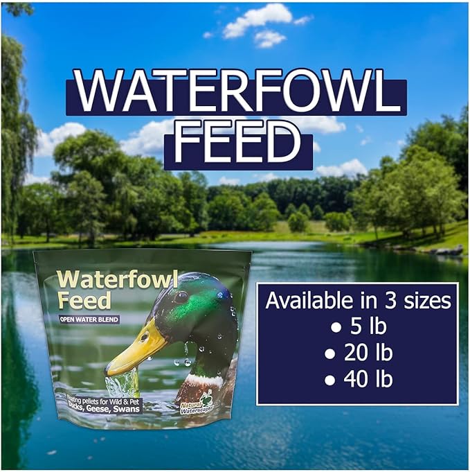 Natural Waterscapes Waterfowl Feed (5 lb) Floating Duck Food | for Wild Ducks, Pet Ducks, Geese, Swans
