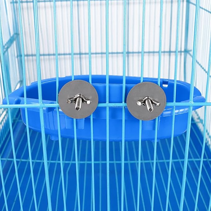 2PCS Bird Bath Tub Plastic Bird Bath Toy Bird Cage Accessories with Mirror for Pet Parrot Parakeet Cockatiel