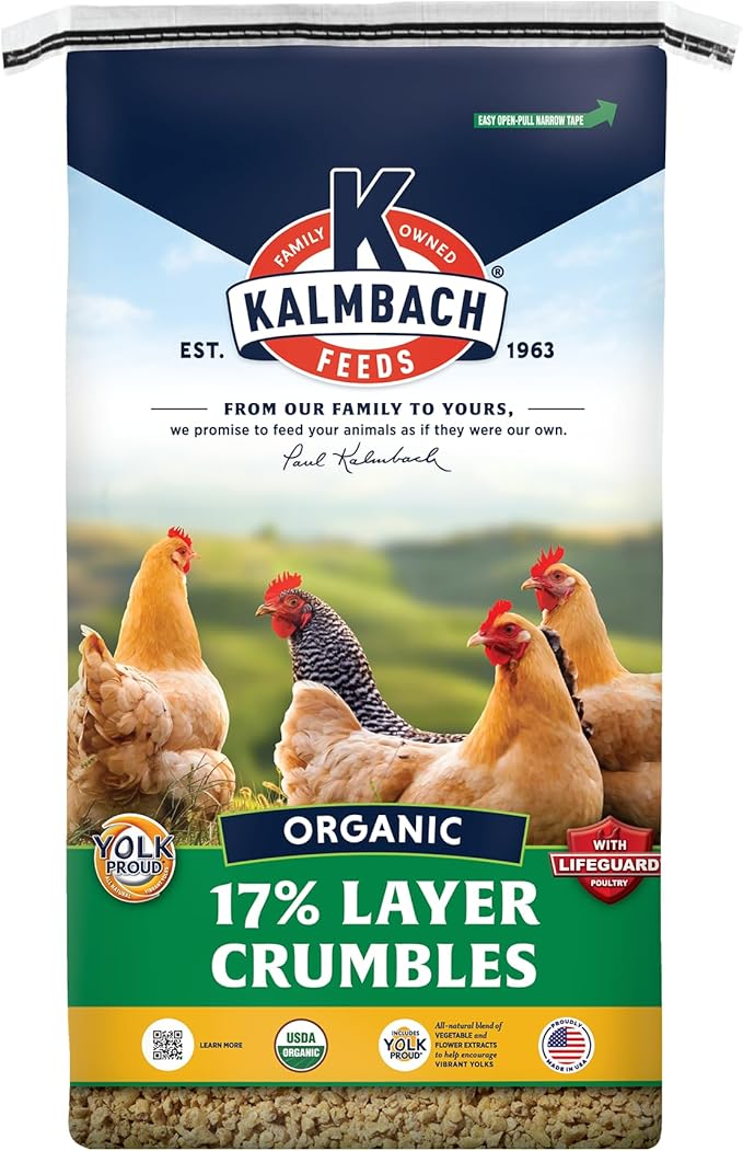 KALMBACH Feeds Organic 17 Layer Crumbles Chicken Feed, 35-LB Bag