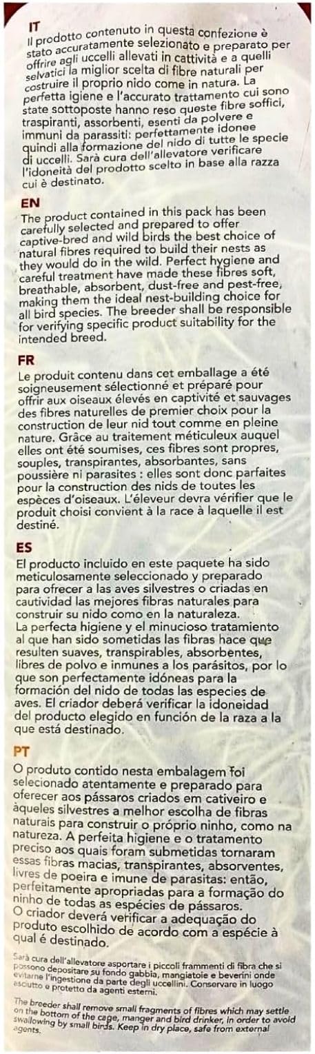 SISALFIBRE Natural Bird Nesting Material 2.2Lb - Nest Substrate for Canaries, Finches, Exotic Birds - Bird Cage Accessories for Parakeet Cage, Bird Nest and Nesting Box, Soft & Breathable