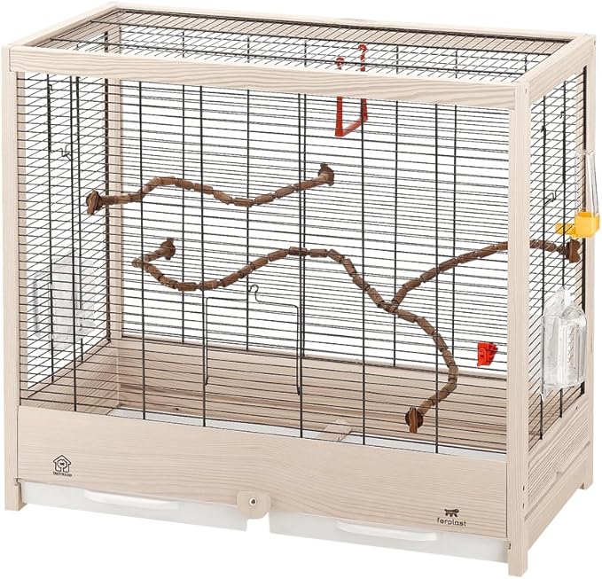 Ferplast Giulietta 5 Bird Wooden Cage, 69 x 34.5 x 58 cm, Black