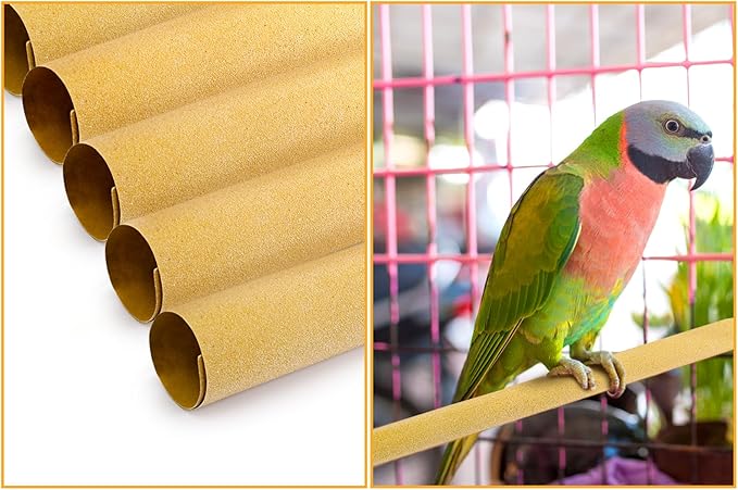 Okllen 50 Pieces Gravel Liner Paper for Bird Cage, 11 x 17 inch Birdcage Liner Pet Bedding Accessories, Parrot Cage Sandpapers