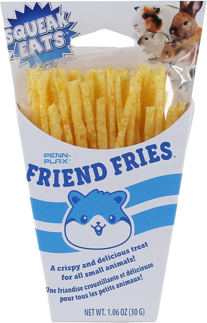 Penn-Plax Squeak Eats Friend Fries - Crispy and Delicious Small Animal Treats - Fun Fry-Shaped Snack for Rabbit, Rat, Hamster - Great for Bonding, Training and Enrichment - Easy to Serve 1.06 oz Pack