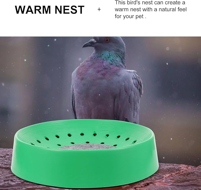 FRCOLOR 12Pcs Bird Breeding Nest Bowls 8.85X8.85X5.90In Plastic Pigeon Nesting Bowls for Pigeons Quails Doves Cage Accessories with Washable Mats