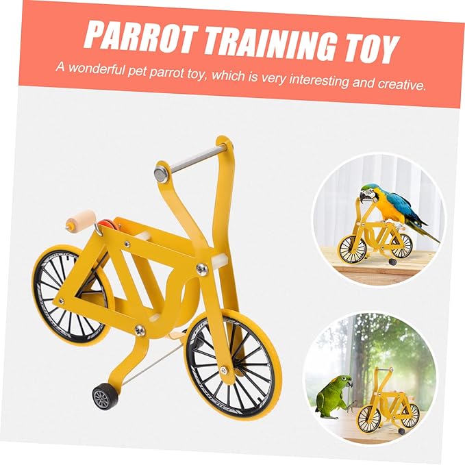 Parrot Bike Toy Educational Bird Training Toy for Intelligence Development and Exercise Bright Color Compact Size Easy Storage for Pet Birds
