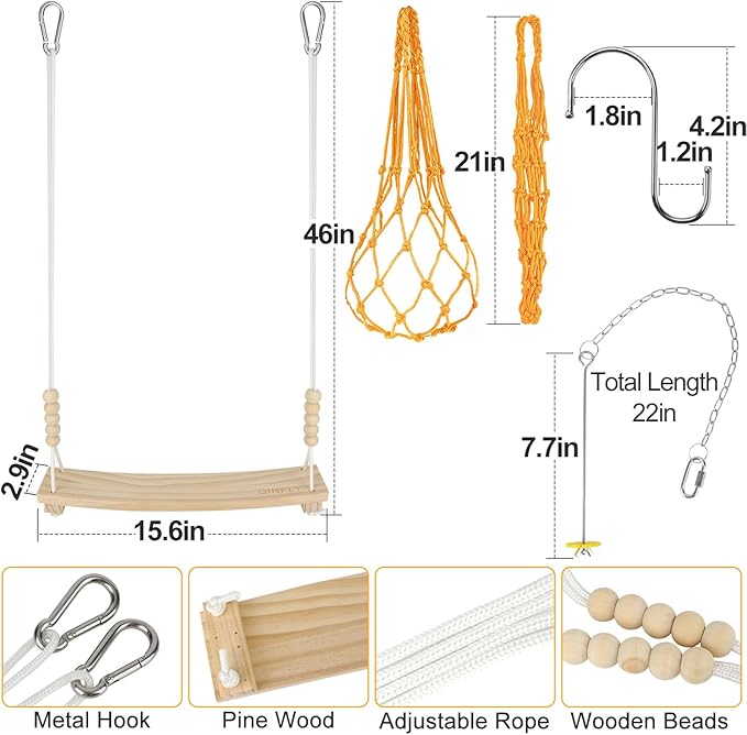 3PCS Chicken Toys for Coop Accessories,Chicken Swing, Vegetable Hanging Feeder,Chicken Veggies Skewer,Chicken Starter Kit for Chicken Coop,Run,Playground Must Haves