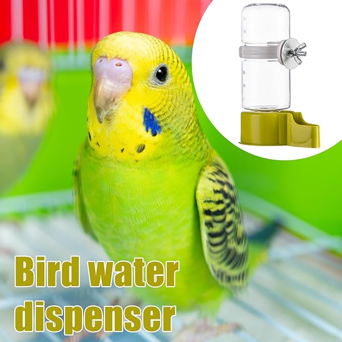 Automatic Bird Water Feeder - Bird Food Drinker, 140ml Large Capacity Parrots Water Feeder, Suspended Parakeets Feeders | Parrot Water Dispenser for Finches, Starlings, Blackbirds, Parrots