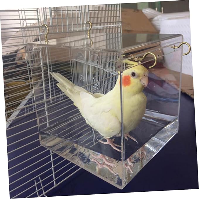 BESPORTBLE Parrot Bathtub Large Bird Bath Cage Covered Bird Bowl May Differ from Image