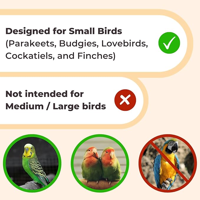 Premium Millet Holder - Mess-Capture Design for Clean Cages - Specially Designed for Small Birds Like Parakeets, Budgies, Lovebirds, Cockatiels, and Finches (Premium Marble Edition)