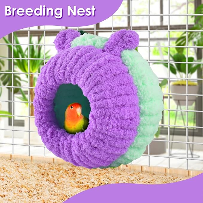 KATUMO Conure Nest, Bird Breeding Nest Cockatiel Snuggle Bed for Budgie, Parakeet, Cockatiel, Conure, Lovebird, Canary, Finch, Hamster, Small Pets