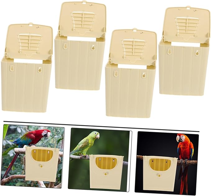 4pcs Box Bird Breeding Box Parakeet Bird Living Box Plastic Bird Mating Plastic Nesting House Hanging Parakeet Nesting Breeding Pet Nest