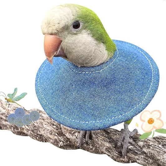 Adjustable Bird Collar - Recovery Collar Parrot Elizabeth Collar for Feather Plucking Feather Protector Shield with Soft Padded Cotton Neck Cone Anti-bite Anti-Licking Wound Healing (XL,Blue)