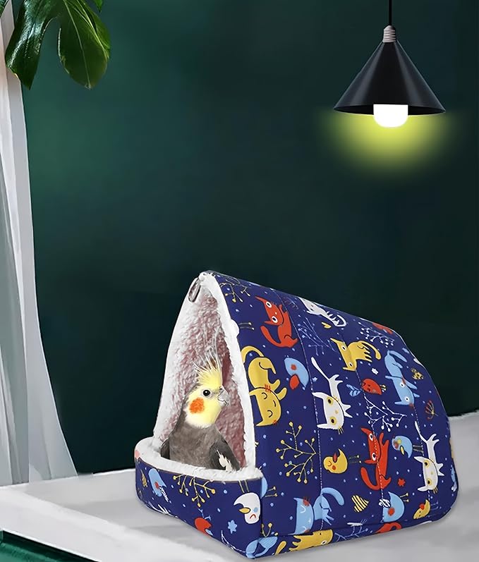 Bird Nest Plush Snuggle Hanging Hammock Bird Cave Parrot Sleeping Bed Shed Hut Hanging Tent for Hamster Parrot Macaw Budgies Parakeet Cockatiels Lovebird-Kitten