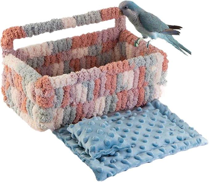 Warm Bird Nest House Bed Hammock Toy for Pet Parrot Parakeet Cockatiel Conure Cockatoo African Grey Eclectus Amazon Lovebird Budgie Finch Canary Hamster Rat Chinchilla Squirrel Cage Perch