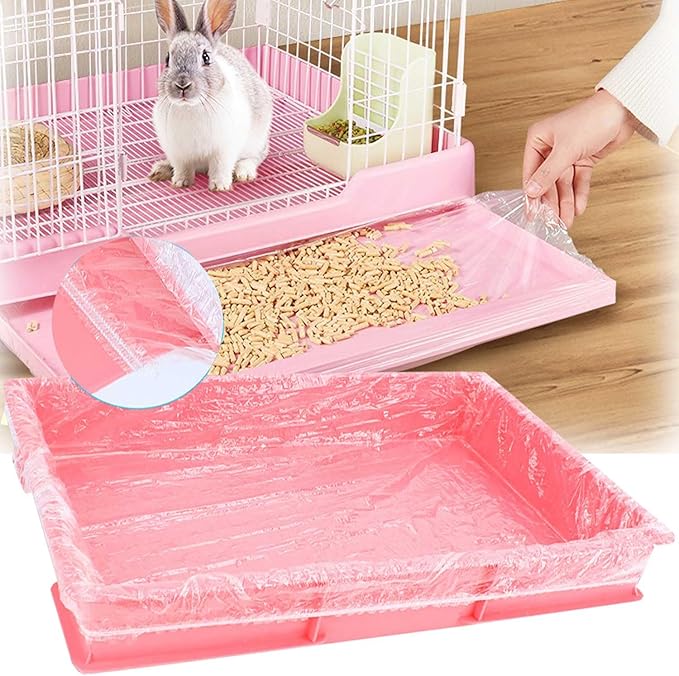 30 PCS Extra Large Disposable Cage Liners, Clear Plastic Cage Liners for Bunny, Guinea Pig, Hamster, Bird, Hedgehog & Small Animals【 Liners Suitable for pallets Where Length + Width < 7.2 FT】