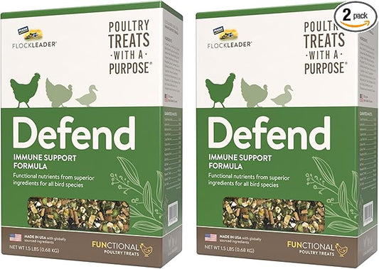 FlockLeader Defend, Functional Poultry Treats for Immune Support, 1.5 lb (Pack of 2)