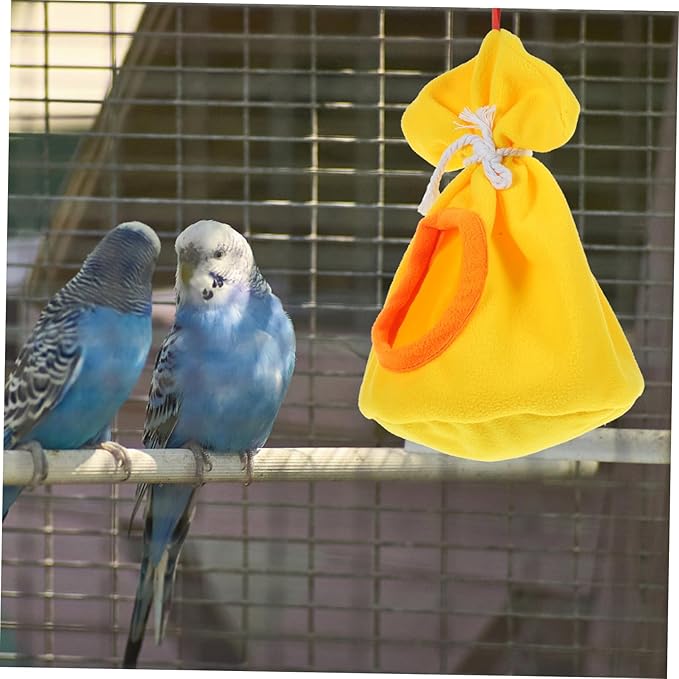POPETPOP Bird Bed Parakeet Nesting Box Warm Flannel Sleeping Bag Parrot Sleeping Nest Bird Cage Hanging Bag Color
