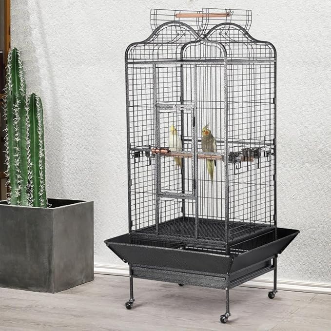 Topeakmart Extra Large Parrot Bird Cage for Macaw Cockatoo Cockatiels African Grey with Open Play Top