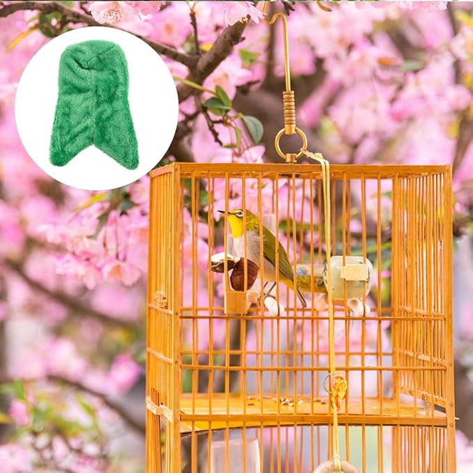 FOMIYES Bird Cozy Corner Fleece, Bird Blanket, Parrot Cage Snuggle Hut, Warm Bird Nest for Parakeets Cockatiels Lovebirds Green