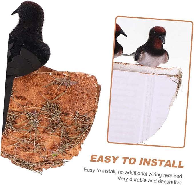Toddmomy 2 Sets Simulated Swallow Nest Bird Ornament Simulation Bird Nest with Bird Simulation Bird Nest Decoration Easter Egg Decorating Kit Bird Nest Figurines Tree Bird Foam Miniature