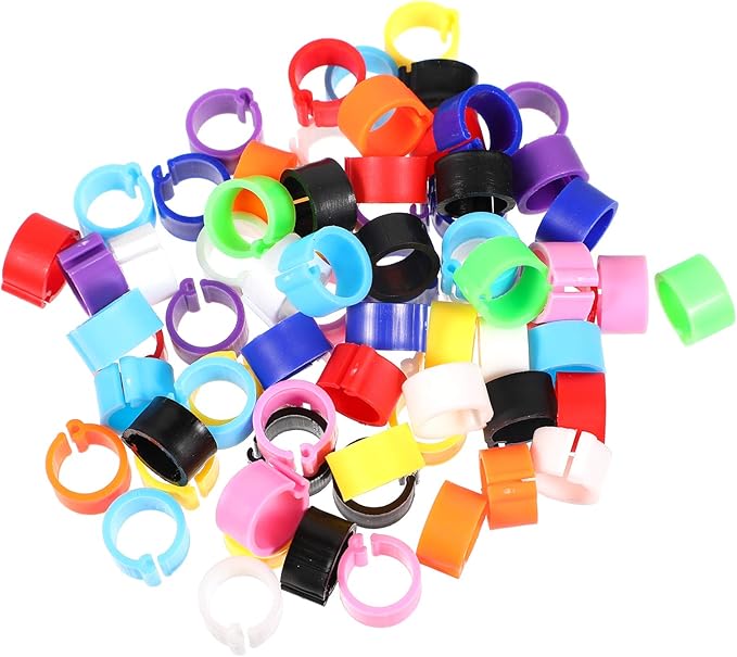 EXCEART Birdies Pigeon Foot Ring 100Pcs Plastic Bird Leg Band Rings Multi-Color Leg Rings Bird Clips Ankle Band Racing Pigeon Bands for Pigeon Dove Chicks Bantam
