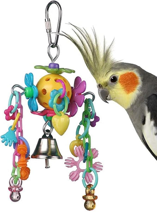 Super Bird Creations SB1088 Birdie Bouquet - Engaging Bird Toys, Enrichment for Parrotlets, Parakeets, Cockatiels & More, Colorful Toy Parts - Small/Medium Birds, 6" x 3" x 2"