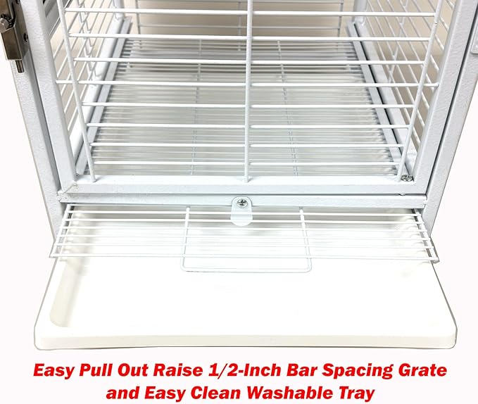 Portable Durable Heavy Duty Travel Veterinary Bird Parrot Carrier Cage Feeding Bowl Play Wooden Stand Perch with Handle Prevent Beaks Out